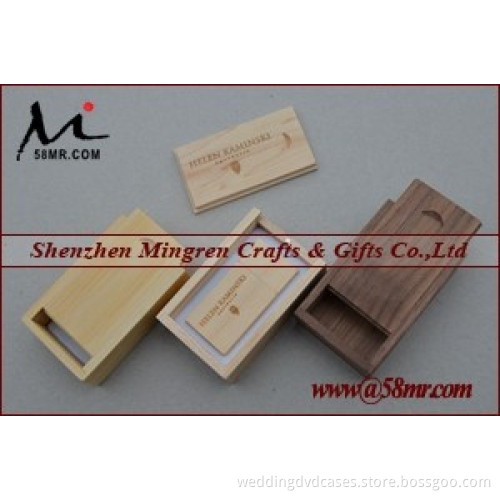 Leather Wood USB Flash Drive Case Wedding Gift Boxes